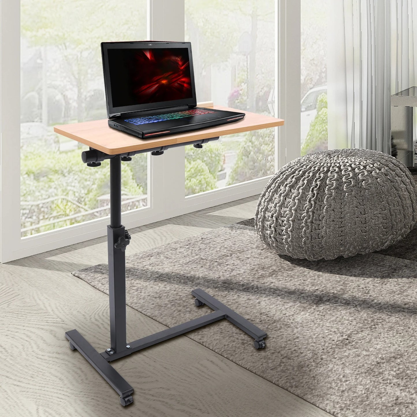 NEUER Verstellbarer Laptop-Tisch 360 ° Drehbarer Tischständer für Mobilgeräte, Home-Office-Ablage, Rollbarer Stehtisch, Computer-Arbeitsstation