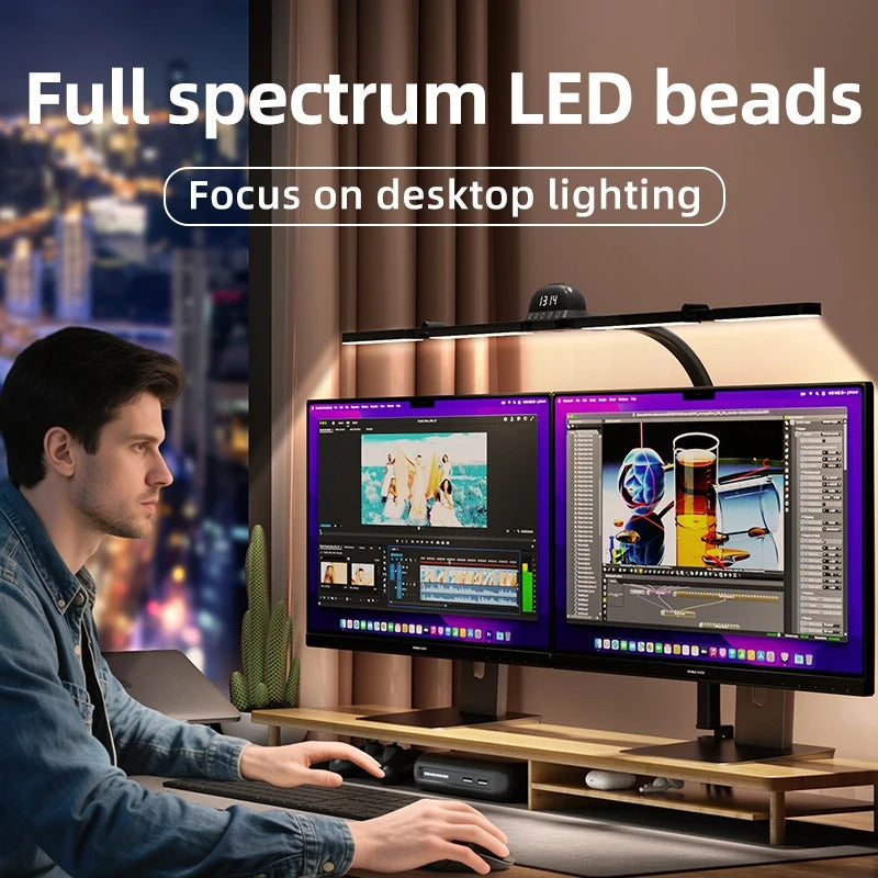 LED-Schreibtischlampe mit Klemme, 5 Modi oder RGB-Licht, flexibler Schwanenhals, EU/US-betrieben, perfekt zum Lesen, Lernen, Büroarbeiten