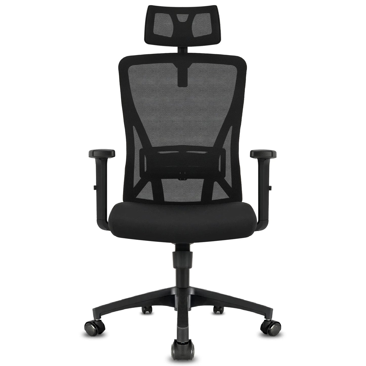 Durrafy Bürostuhl, Computer-Schreibtischstuhl, ergonomischer Chefsessel mit Lordosenstütze, verstellbarer Drehstuhl, schwarz