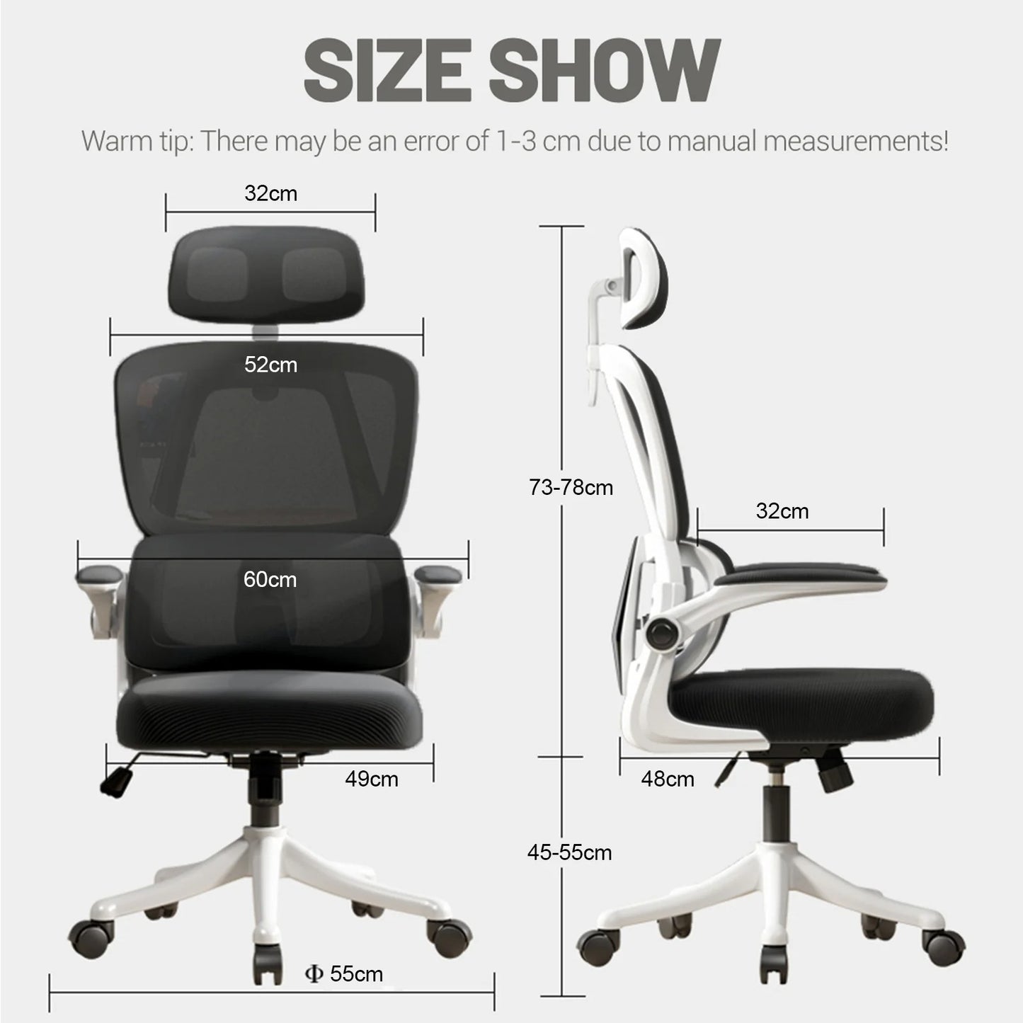 Ergonomischer Bürostuhl mit hoher Rückenlehne, verstellbarer Netz-Computerstuhl mit Lendenwirbelstütze für den Home-Office-Bereich