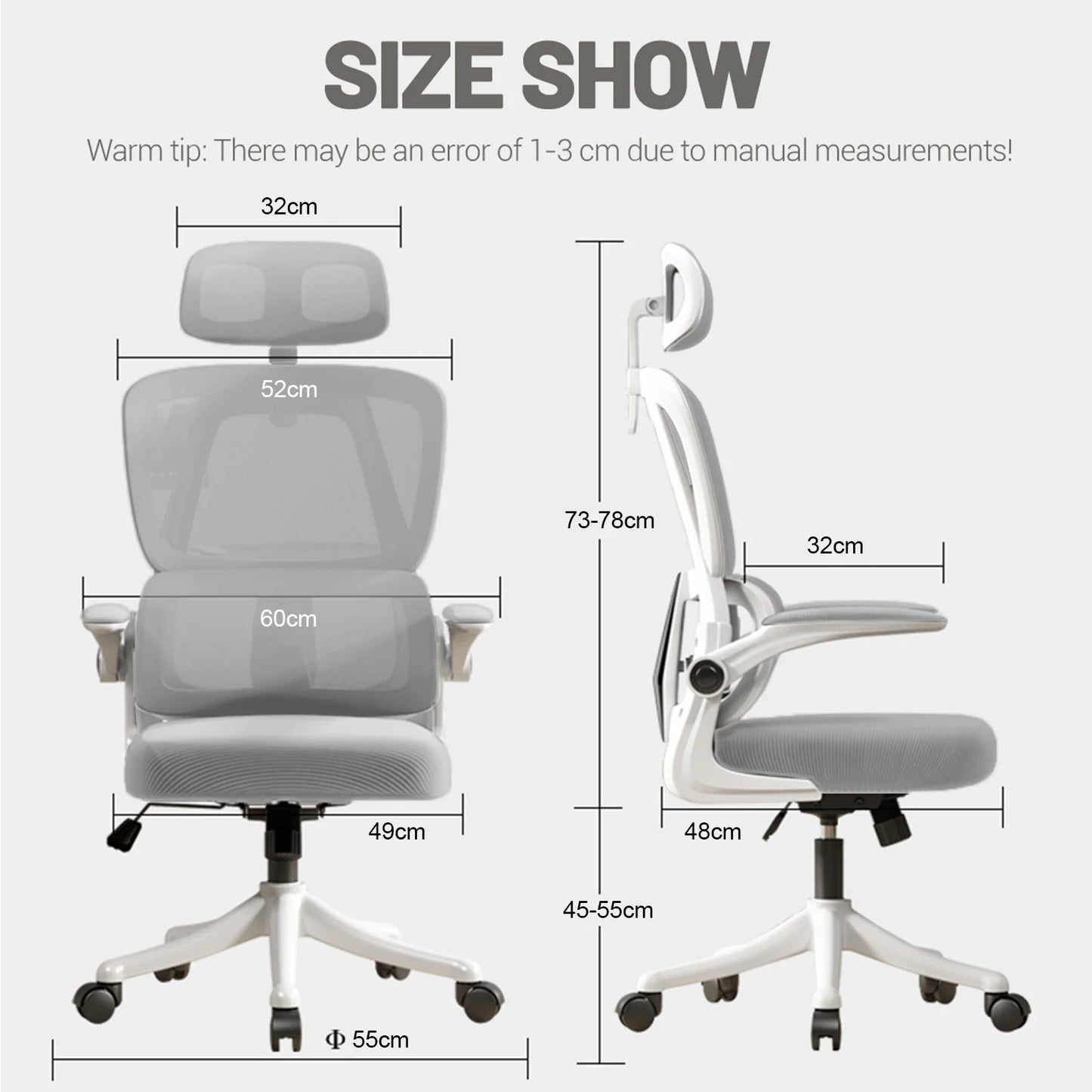 Ergonomischer Bürostuhl mit hoher Rückenlehne, verstellbarer Netz-Computerstuhl mit Lendenwirbelstütze für den Home-Office-Bereich