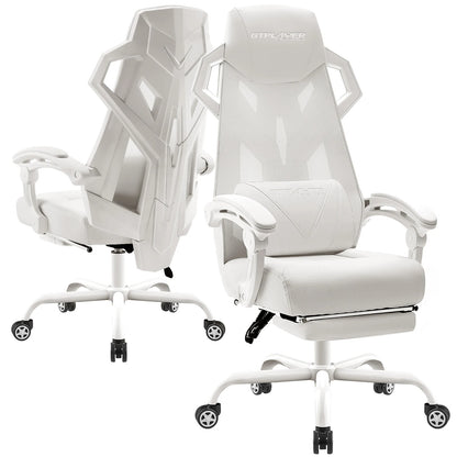 GTPLAYER Ergonomischer Bürostuhl Schreibtischstuhl Gamingstuhl Drehstuhl Verstellbarer Lordosenstütze Kopfstütze Rückenschonend