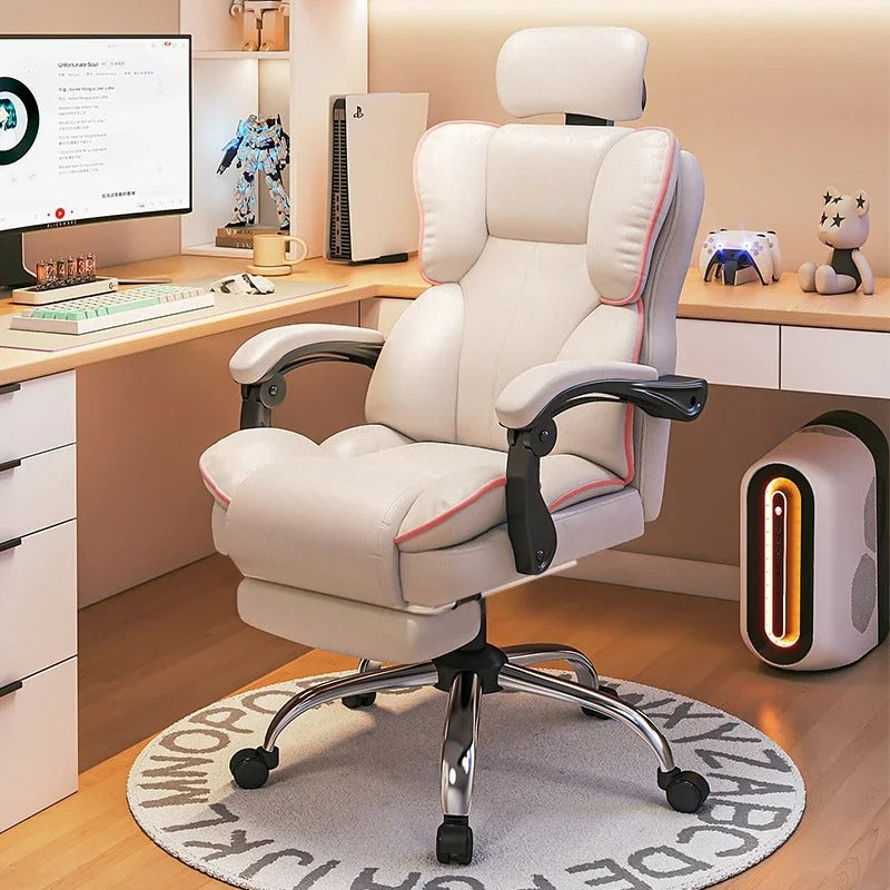 Ergonomischer Gaming-Bürostuhl mit hoher Rückenlehne, verstellbarer Sitz mit Fußstütze und Lendenwirbelstütze für den Heimarbeitsplatz