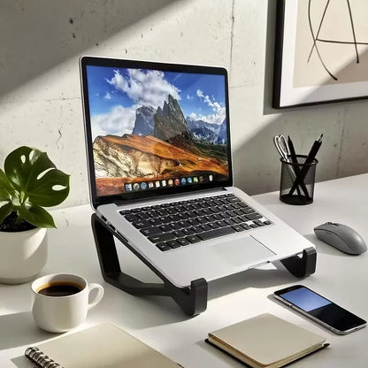 Ergonomisch verstellbarer Laptopständer mit neigbarer und Höhenverstellung – tragbar für MacBook, PC, minimalistisches Design