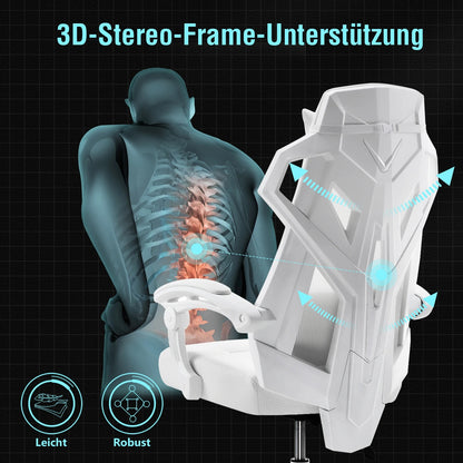 GTPLAYER Ergonomischer Bürostuhl Schreibtischstuhl Gamingstuhl Drehstuhl Verstellbarer Lordosenstütze Kopfstütze Rückenschonend