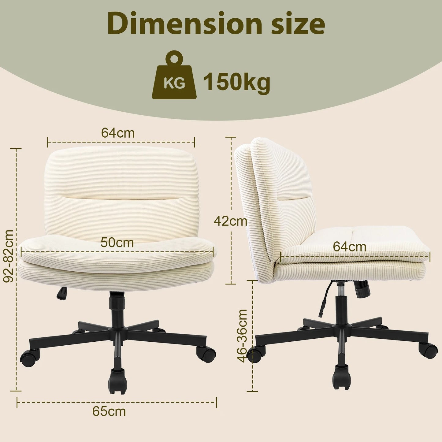 Durrafy Ergonomischer Bürostuhl Moderner Einfacher Stil Esszimmerstuhl Drehstuhl Mit Schwerkraft-Aktivierten Bremsrollen