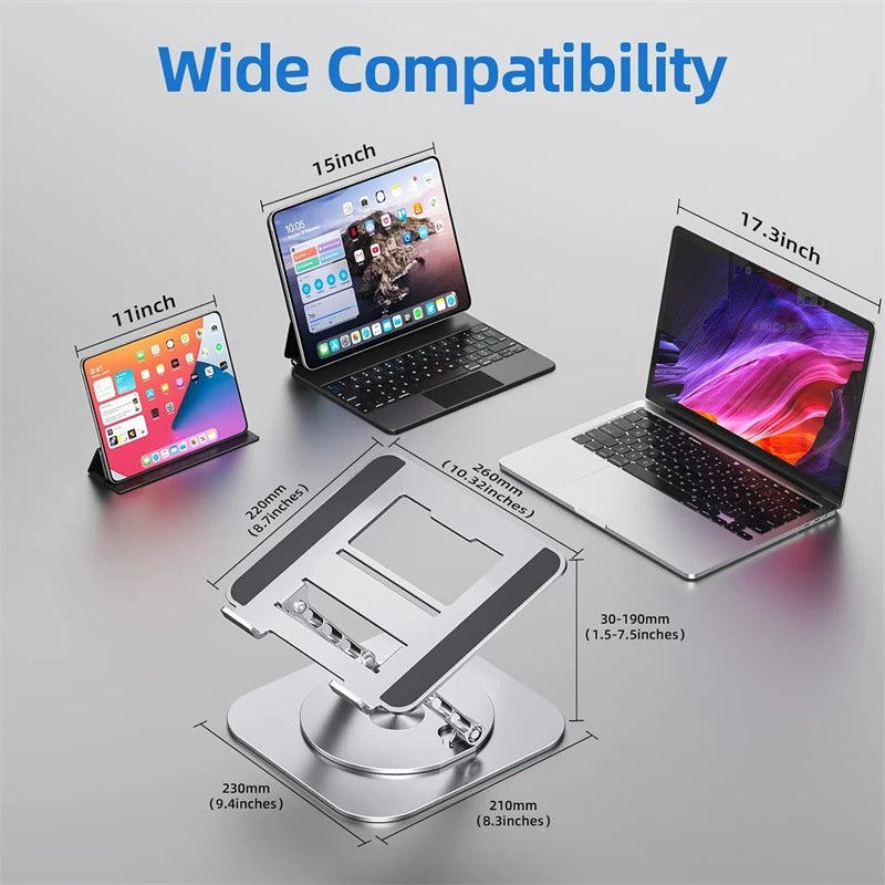 360° drehbarer, verstellbarer Schreibtisch-Laptop-Ständer aus Aluminiumlegierung für MacBook Air Pro, faltbarer Soporte-Notebook-Desktop-Halter, Zubehör