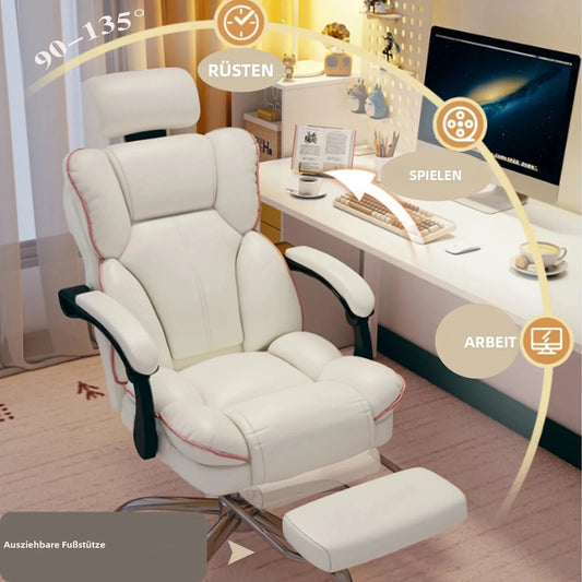 Ergonomischer Gaming-Bürostuhl mit hoher Rückenlehne, verstellbarer Sitz mit Fußstütze und Lendenwirbelstütze für den Heimarbeitsplatz