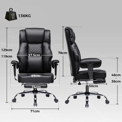 GTPLAYER Gaming Stuhl, breiter Bürostuhl mit Taschenfeder, Ergonomischer PC-Stuhl, Verstellbarer und Drehbarer Schreibtischstuhl
