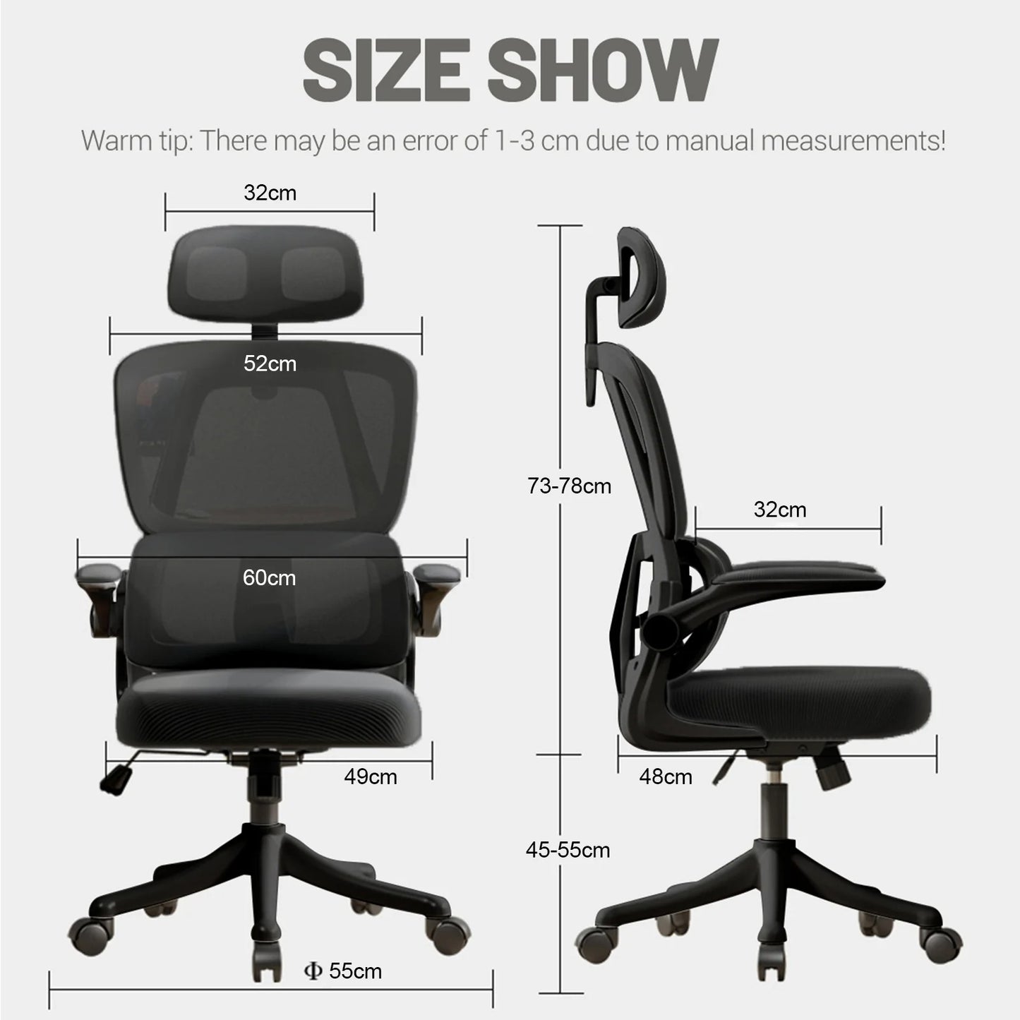 Ergonomischer Bürostuhl mit hoher Rückenlehne, verstellbarer Netz-Computerstuhl mit Lendenwirbelstütze für den Home-Office-Bereich
