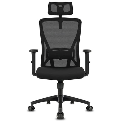 Durrafy Bürostuhl, Computer-Schreibtischstuhl, ergonomischer Chefsessel mit Lordosenstütze, verstellbarer Drehstuhl, schwarz