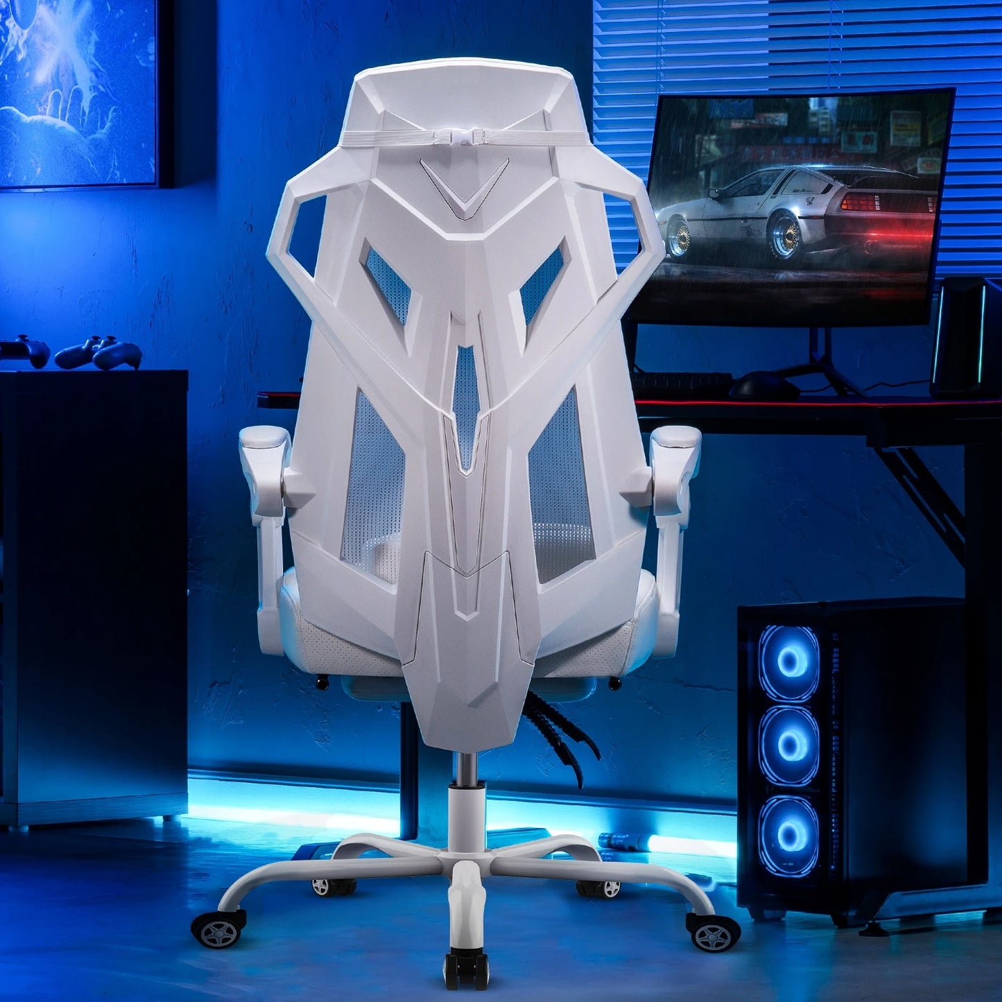 GTPLAYER Ergonomischer Bürostuhl Schreibtischstuhl Gamingstuhl Drehstuhl Verstellbarer Lordosenstütze Kopfstütze Rückenschonend