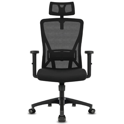 Durrafy Bürostuhl, Computer-Schreibtischstuhl, ergonomischer Chefsessel mit Lordosenstütze, verstellbarer Drehstuhl, schwarz