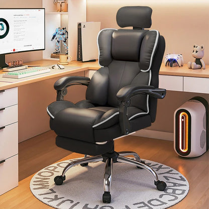 Ergonomischer Gaming-Bürostuhl mit hoher Rückenlehne, verstellbarer Sitz mit Fußstütze und Lendenwirbelstütze für den Heimarbeitsplatz