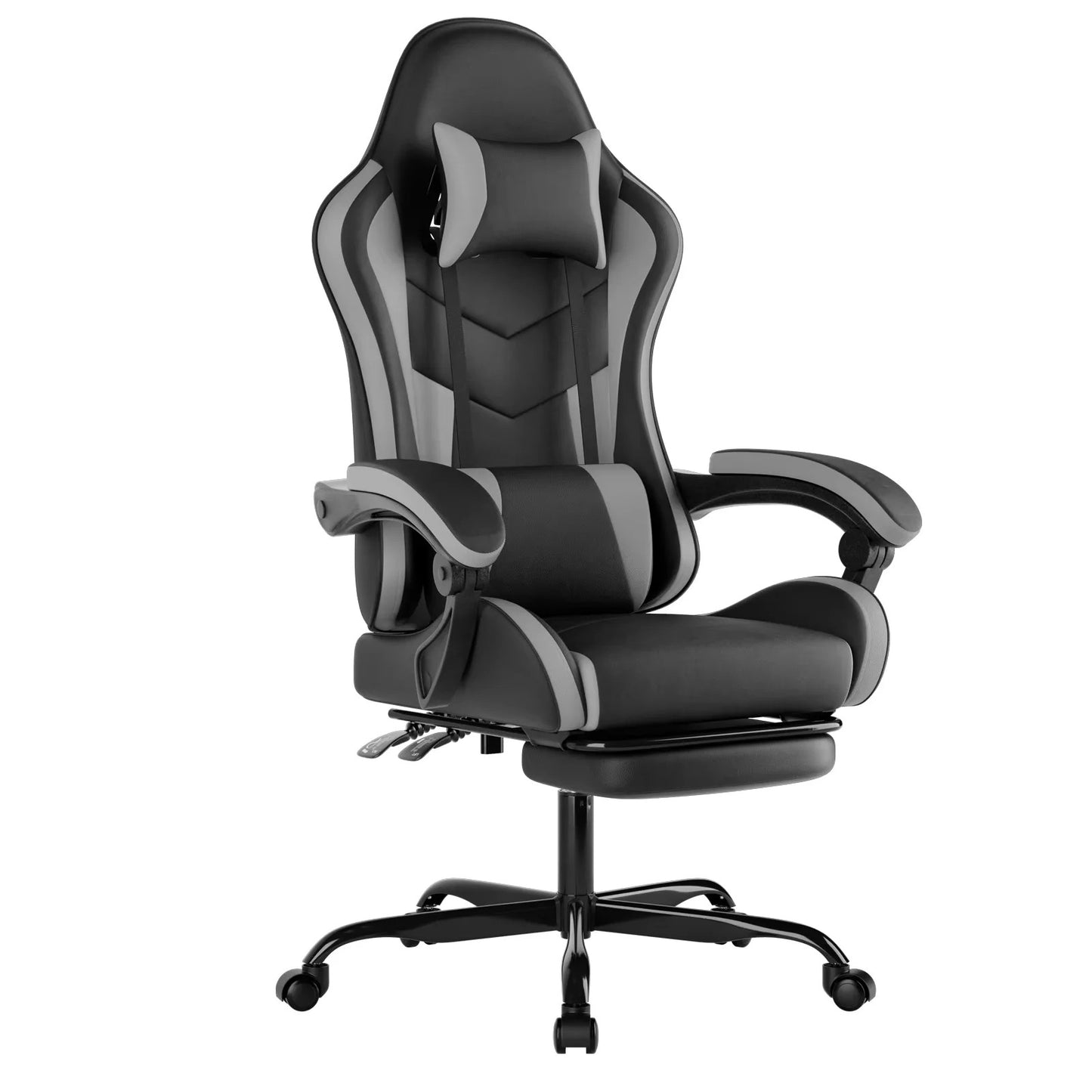 WOTSTA Ergonomischer Racing-Gaming-Stuhl mit Kopfstütze und Lendenwirbelstütze, verstellbarer drehbarer Bürostuhl für Computer-Wohnzimmer