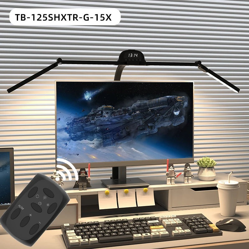 Schreibtischlampe mit Klemme, 5 Modi oder RGB-Licht, flexibler Schwanenhals, EU/US-betrieben, perfekt zum Lesen, Lernen, Büroarbeiten