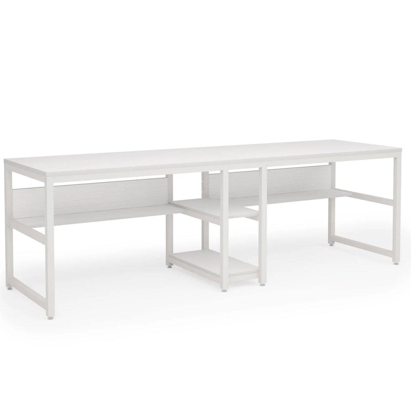 Großer 2-Personen Schreibtisch mit Regal – 78,7” Computer Desk im modernen rustikalen Stil